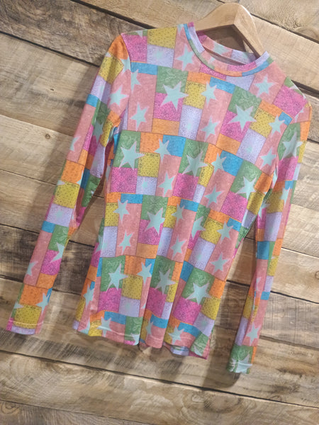The Stars Multi Colored Mesh Top
