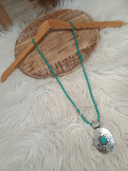 The Way To It Turquoise Pendant Necklace