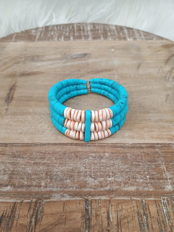 The Turquoise and Coral Stones Bracelet