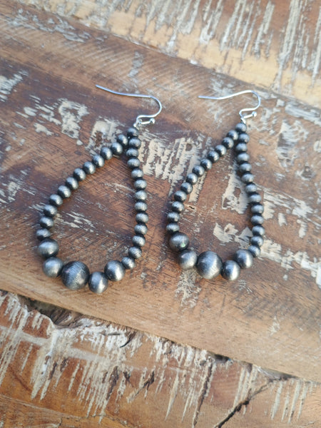 The Way To It Faux Navajo Pearl Silver Earrings