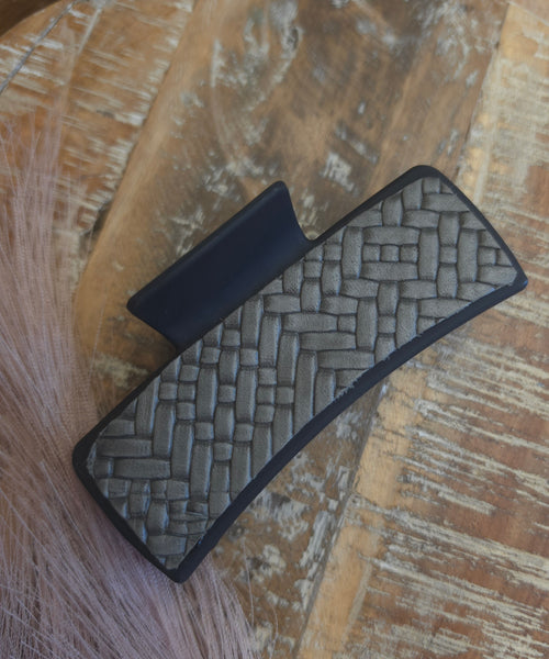 The Basket Weave Grey Hair Clip