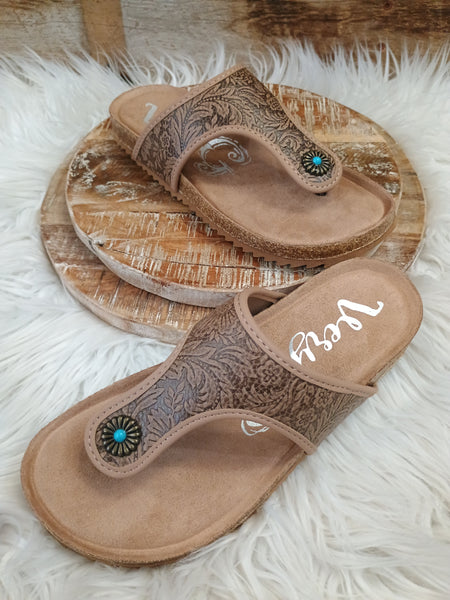 The Day Is Today Dark Tan Sandals