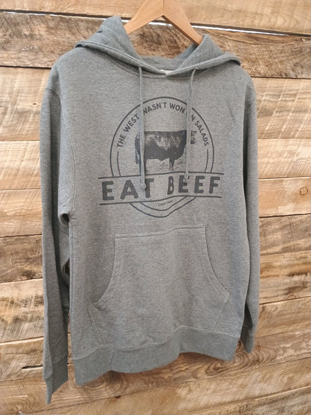 The Eat Beef Grey Hoodie Sweatshirt