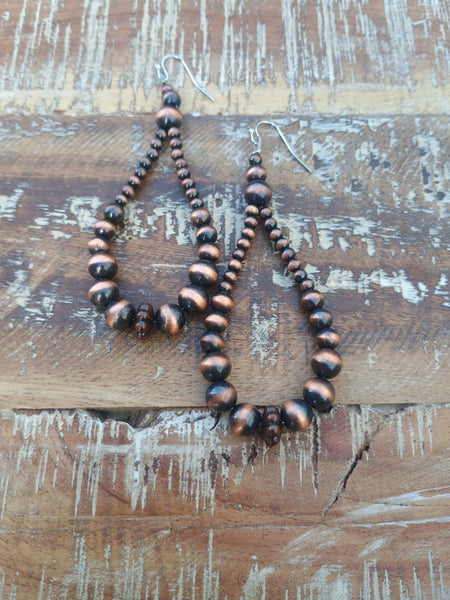 The Way To Be Faux Navajo Pearl Copper Earrings