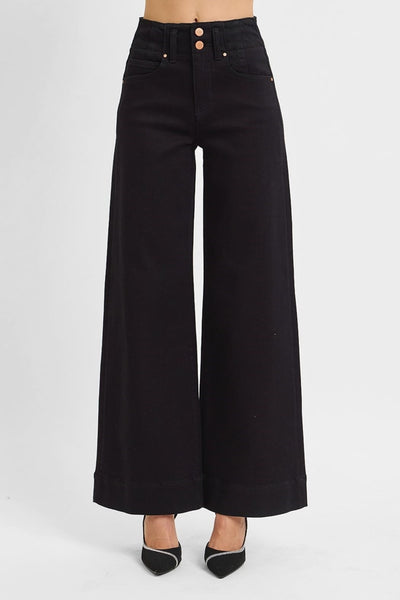 The Oaklyn Black High Rise Ankle Wide Jean