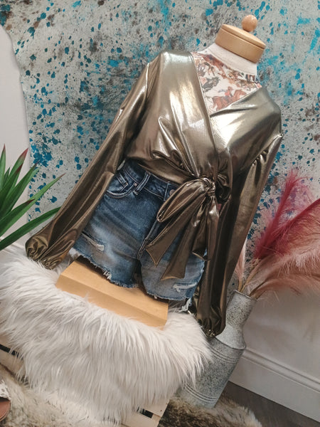 The Fake Gold Bow Top