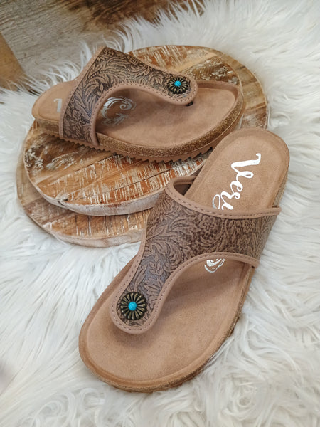 The Day Is Today Dark Tan Sandals