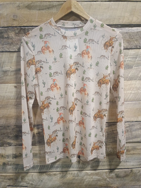 The Bronc and Rope Taupe Mesh Top