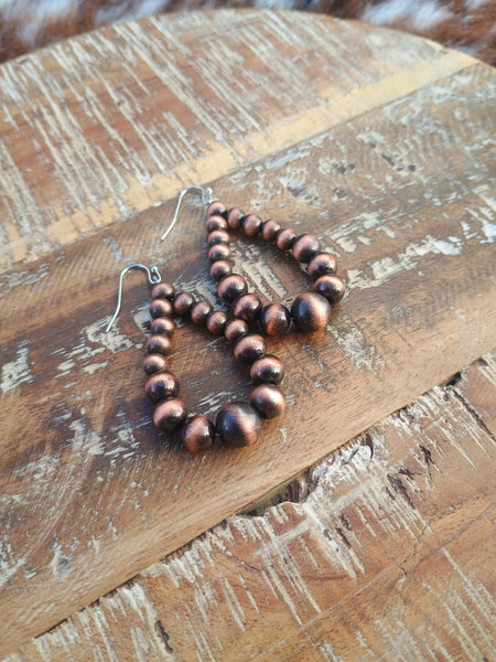 The There For Faux Navajo Pearl Copper Earrings
