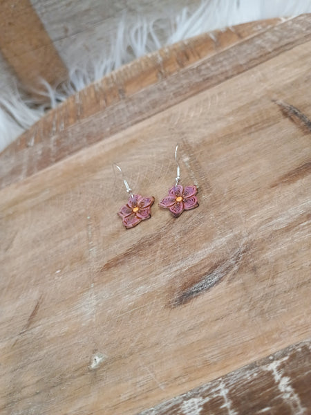 The Violet Leather Earrings