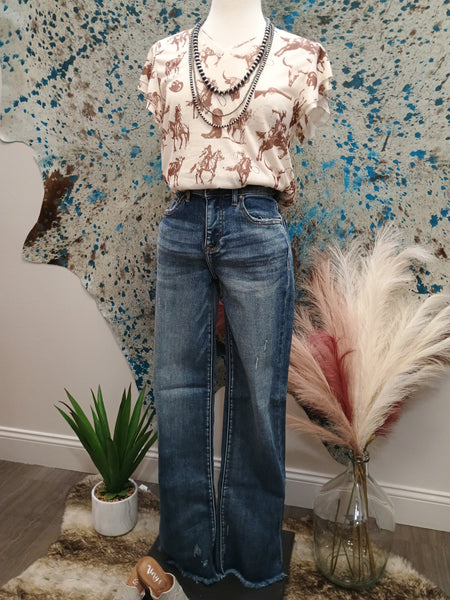 The Cowboys and Indians Ruffle Sleeved Top