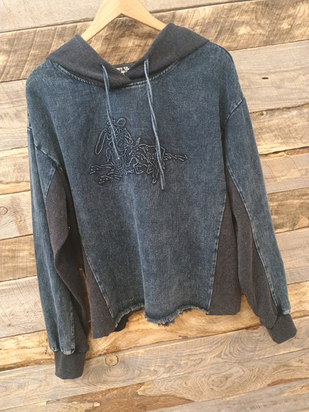 The Mixed Up Thoughts Denim Hoodie Sweatshirt