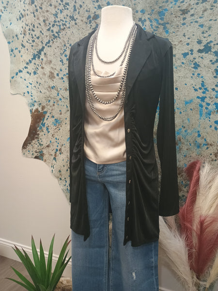 The Joey High Rise Wide Leg Dark Jeans