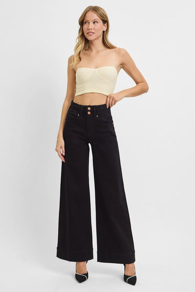 The Oaklyn Black High Rise Ankle Wide Jean