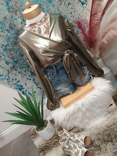 The Fake Gold Bow Top