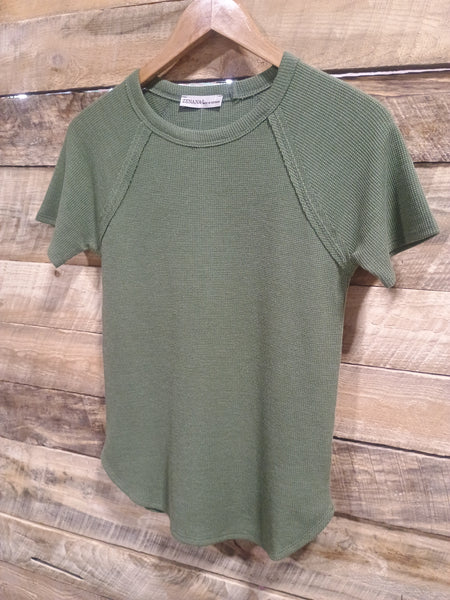 The Best Basic Waffle Light Olive Top