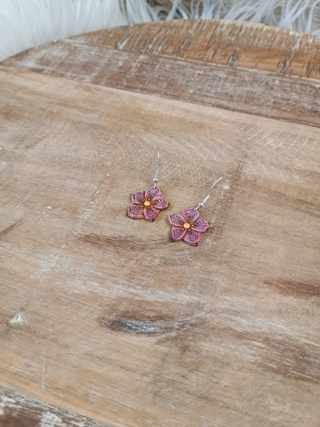 The Violet Leather Earrings