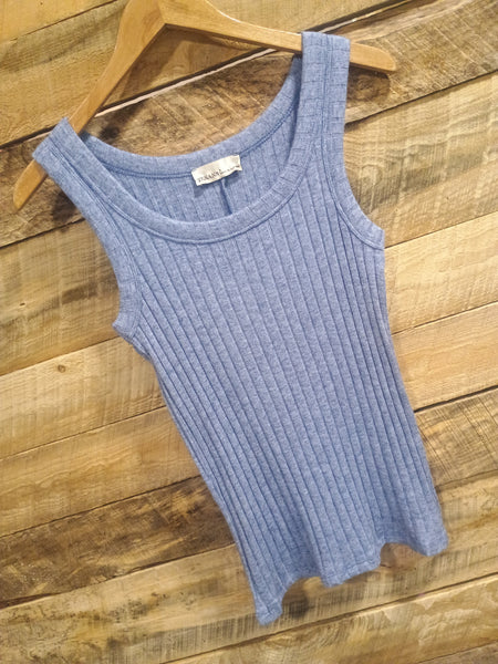 The Talk To Us Light Navy Tank Top