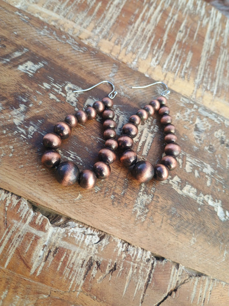 The There For Faux Navajo Pearl Copper Earrings