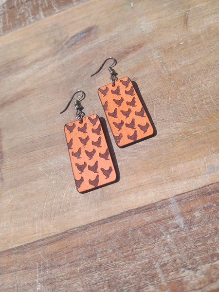 The Chicken Square Earrings