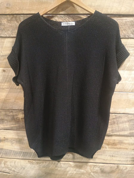 The Talk To It Black Sweater Cuff Top