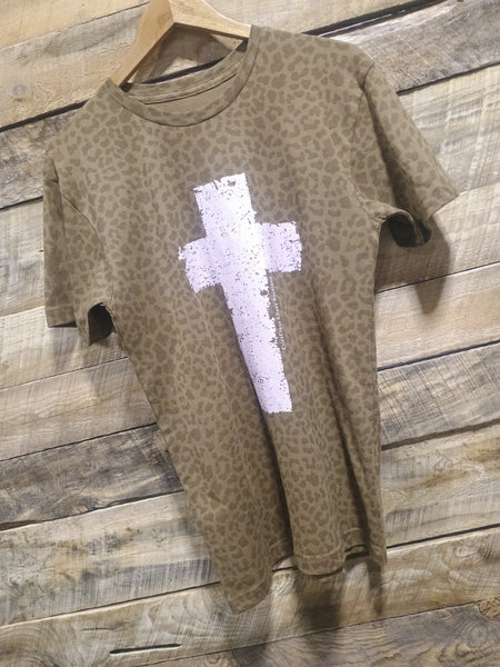 The Cross Leopard Brown Tee