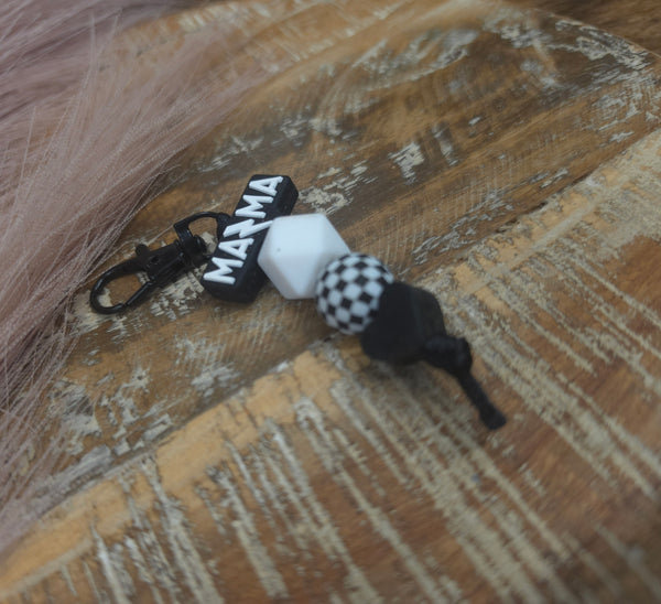 The Mama Black & White Keychain
