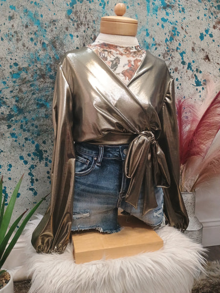 The Fake Gold Bow Top