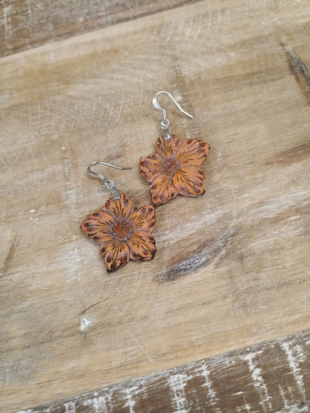 The Lilies Leather Earrings