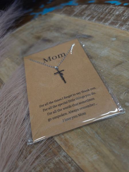 The Mom Cross Waterproof Necklace