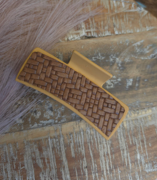 The Basket Weave Brown Hair Clip