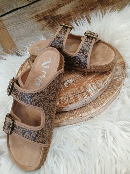 The Day Is Today Tan Slide Sandals
