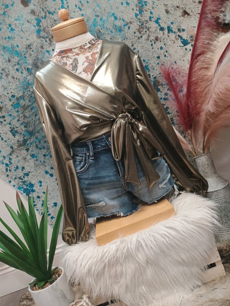 The Fake Gold Bow Top