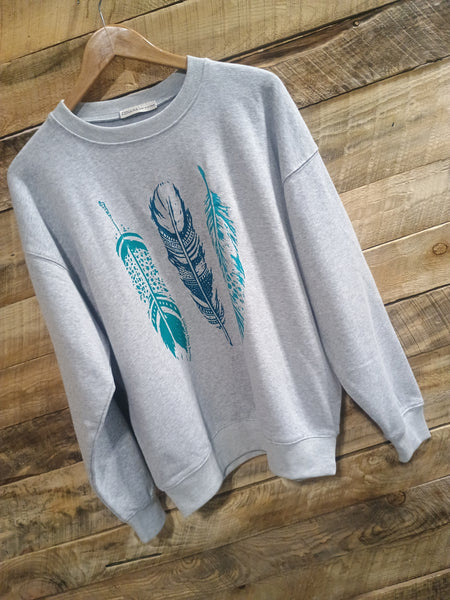 The Unique Feathers Grey Sweatshirt