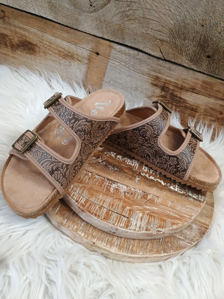 The Day Is Today Tan Slide Sandals