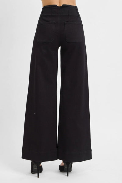 The Oaklyn Black High Rise Ankle Wide Jean