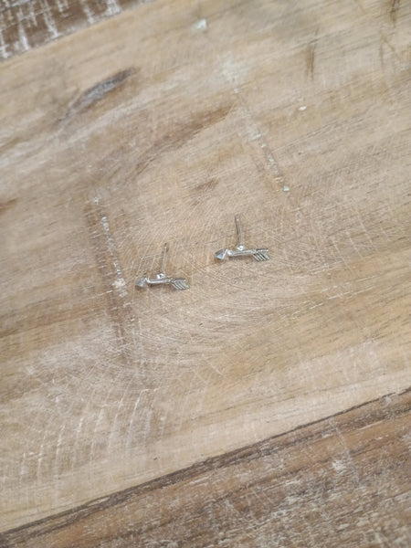 The Tiny Arrowhead Stud Silver Earrings