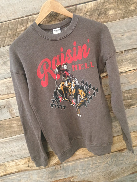 The Raisin' Hell Mineral Brown Sweatshirt