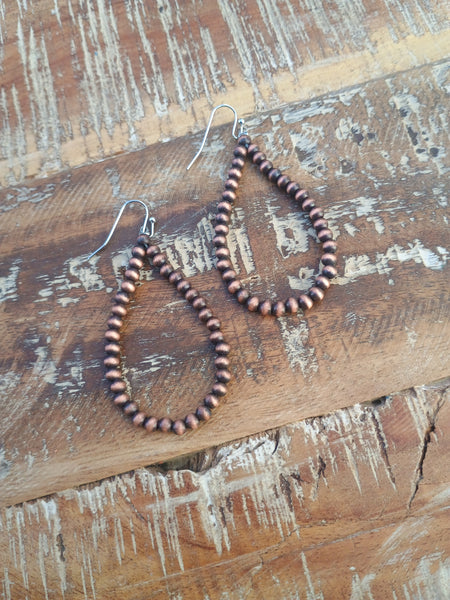 The Good Way Faux Navajo Pearl Copper Earrings