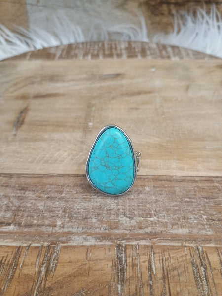 The Stay Here Stretchy Turquoise Ring