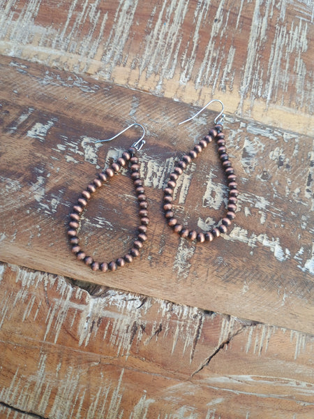 The Good Way Faux Navajo Pearl Copper Earrings