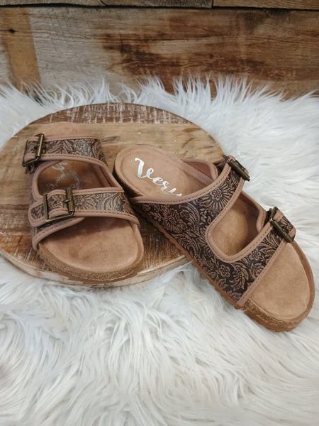 The Day Is Today Tan Slide Sandals