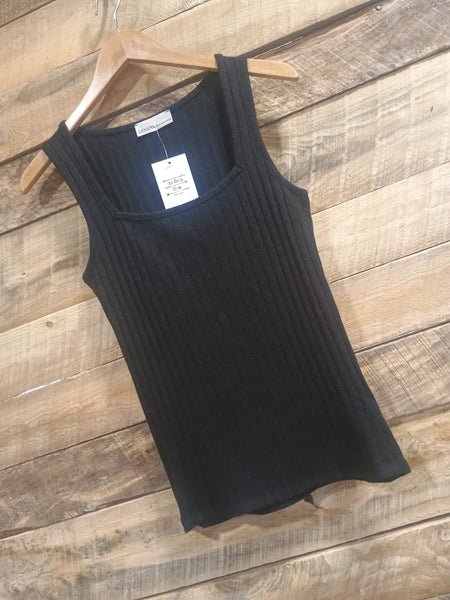 The Talk It Up Black Tank Top