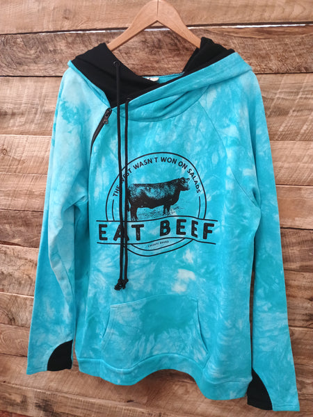 The Eat Beef Turquoise Hoodie Sweatshirt