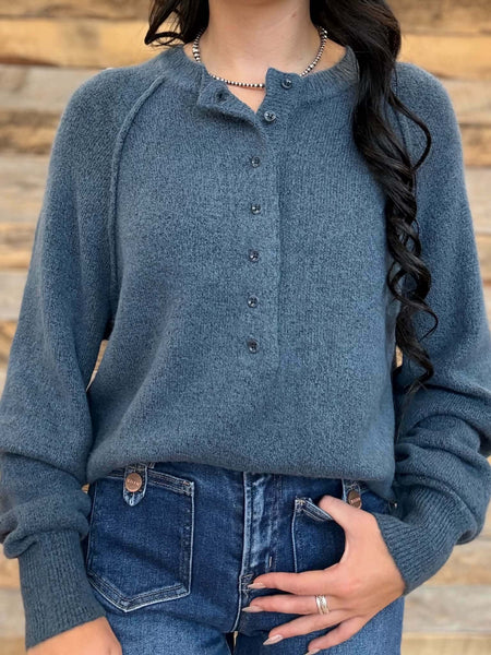 The Half Way Dusty Blue Sweater Top
