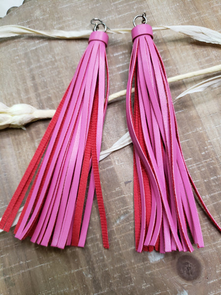 The Pink Fringe Earrings