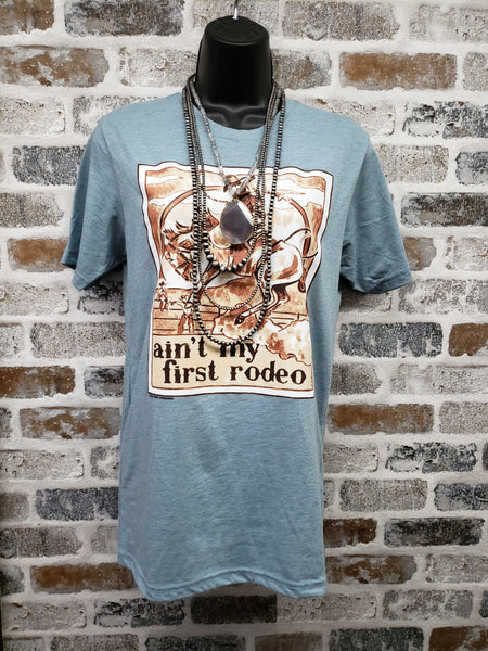 The Ain't My First Rodeo Sky Grey Tee