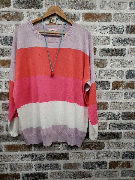 The Bright Pink Striped Sweater