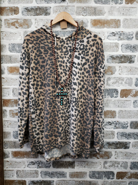 The Leopard Fleece Hoodie Sweatshirt