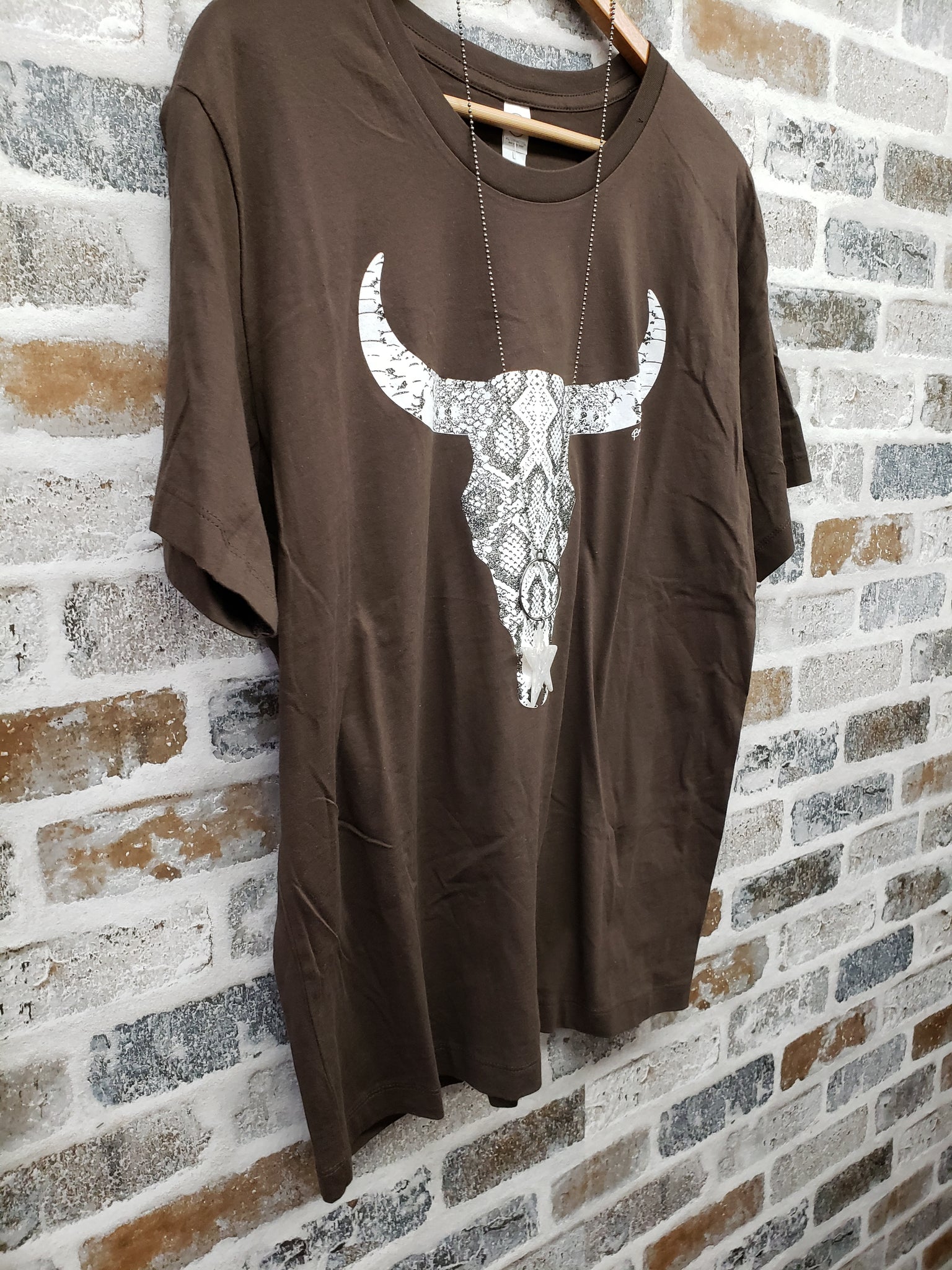 The Snake Steer Head Brown Tee